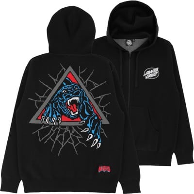 Santa Cruz Natas Panther Hooded Zip Sweater - black - view large
