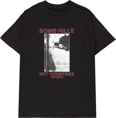 GX1000 Bomb Hills Not Countries T-Shirt - black/burgundy - view large