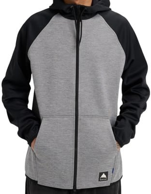 Burton Crown Weatherproof Fleece Full Zip Hoodie - gray heather/true black - view large