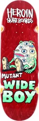 Heroin Mutant Wide Boy 10.28 Skateboard Deck - red