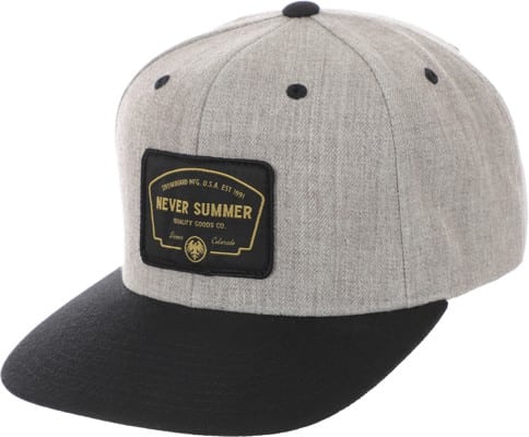 Never Summer NS Quality Goods Snapback Hat - heather grey/black bill - view large