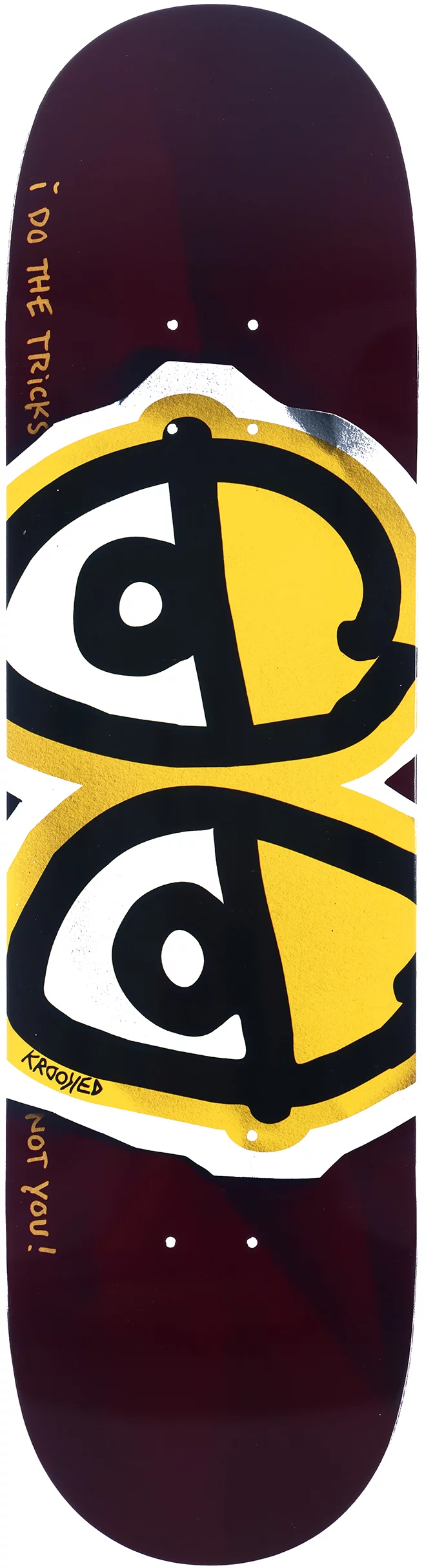 Krooked DBX Eyes 8.5 Basalt Skateboard Deck - yellow | Tactics