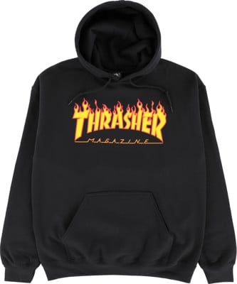 Thrasher Flame Hoodie - black - view large