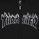 Thrasher Flame Embroidered Zip Hoodie - black - front detail