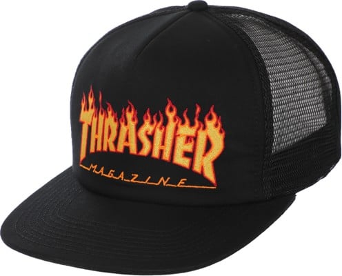 Thrasher Flame Trucker Hat - black - view large