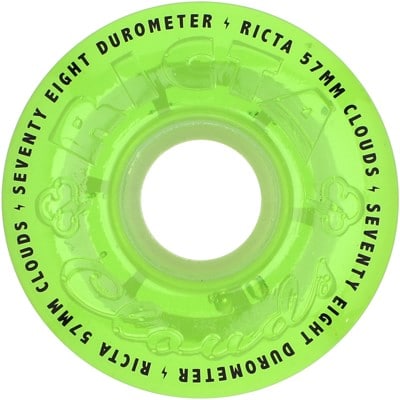 Ricta Cloud Cruiser Skateboard Wheels - transparent green glow (78a) - view large