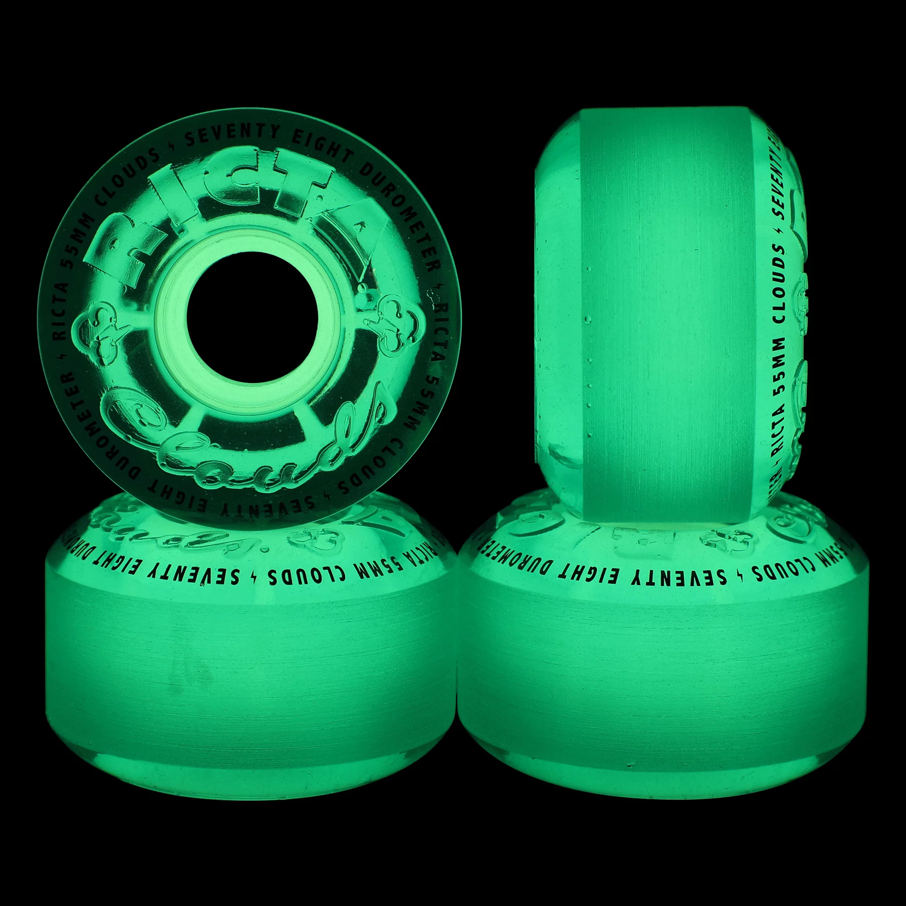 Ricta Skateboard-Räder „Clouds“ 55 Mm, 86a Härte, Metallic Gold – Für Straße & Raues Gelände