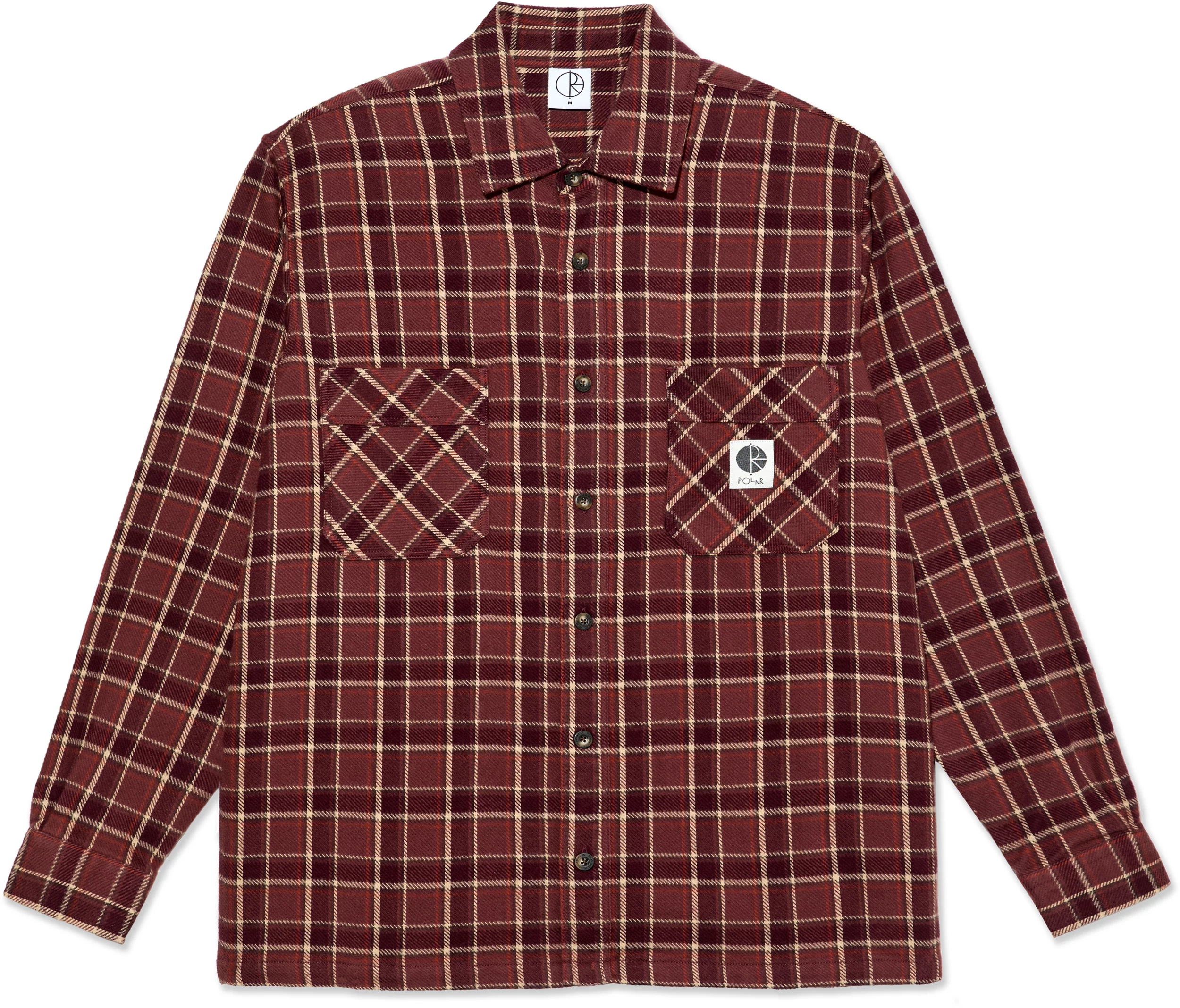 ΠΚΑ マルーン XL シャツ Polar Skate Co. Mike Flannel Shirt - oxblood check | Tactics
