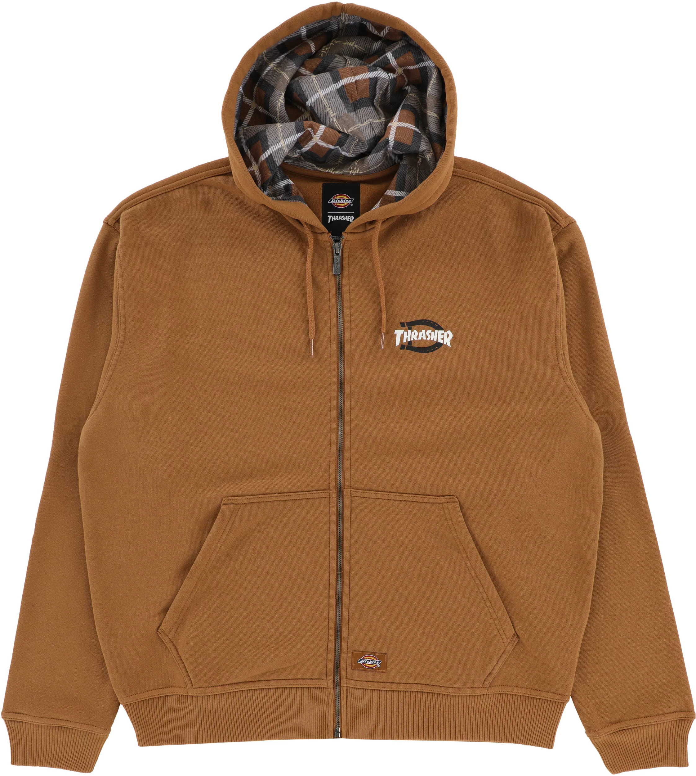 DICKIESxTHRASHER ZIP HOODIE サイズL Dickies Thrasher X Dickies Zip Hoodie - brown duck | Tactics