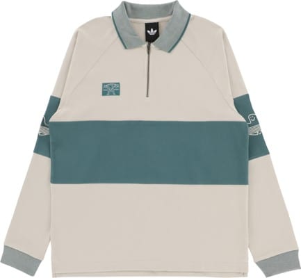 Adidas Shmoofoil Heavyweight L/S Rugby Polo Shirt - alumina/preloved violet - view large