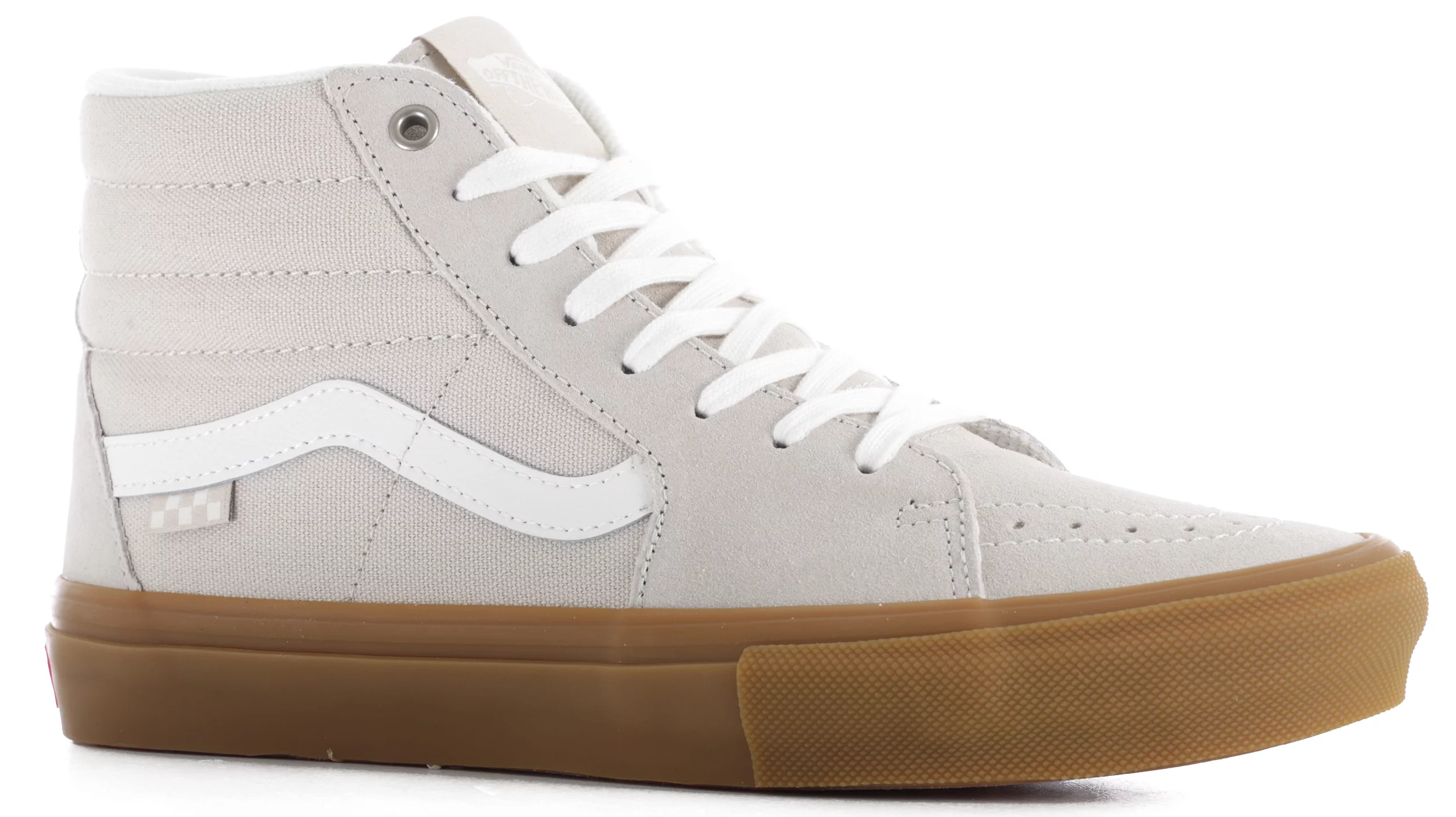 Vans off the wall cream hightop gum sneakers size men’s 9 Vans Boys Sk8-Hi Casual Sneakers Suede Canvas Beige Black  main image 4
