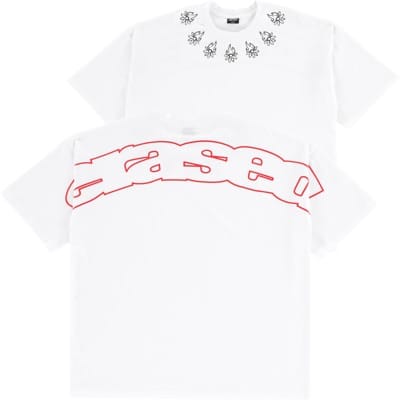 Erased Burning Daisy Collar T-Shirt - white - view large