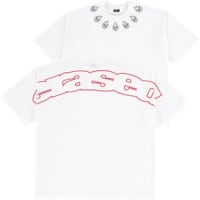 Erased Flame Collar T-Shirt - white