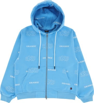 Erased Repeat Zip Hoodie - blue - view large