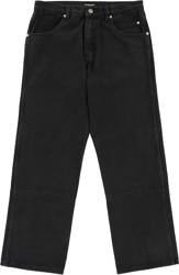 Erased Wide Leg Denim Jeans - black