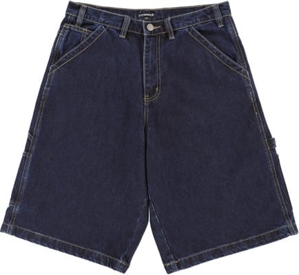 Erased Wide Leg Denim Shorts - dark blue - view large