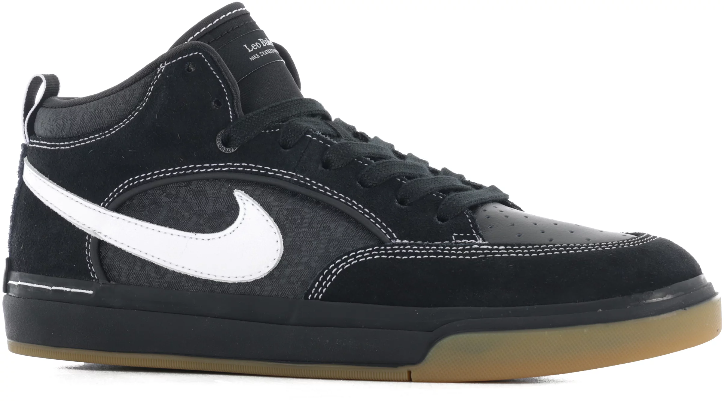 Nike SB Leo React Skate Shoes - black/white-black-gum lt brown 