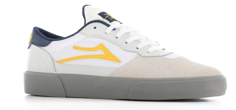 Lakai Cambridge Skate Shoes - white/yellow suede | Tactics