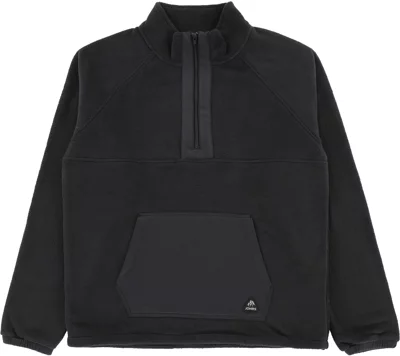 Jones Lodge Half Zip Recycled Fleece Pullover Crew Sweatshirt - stealth black