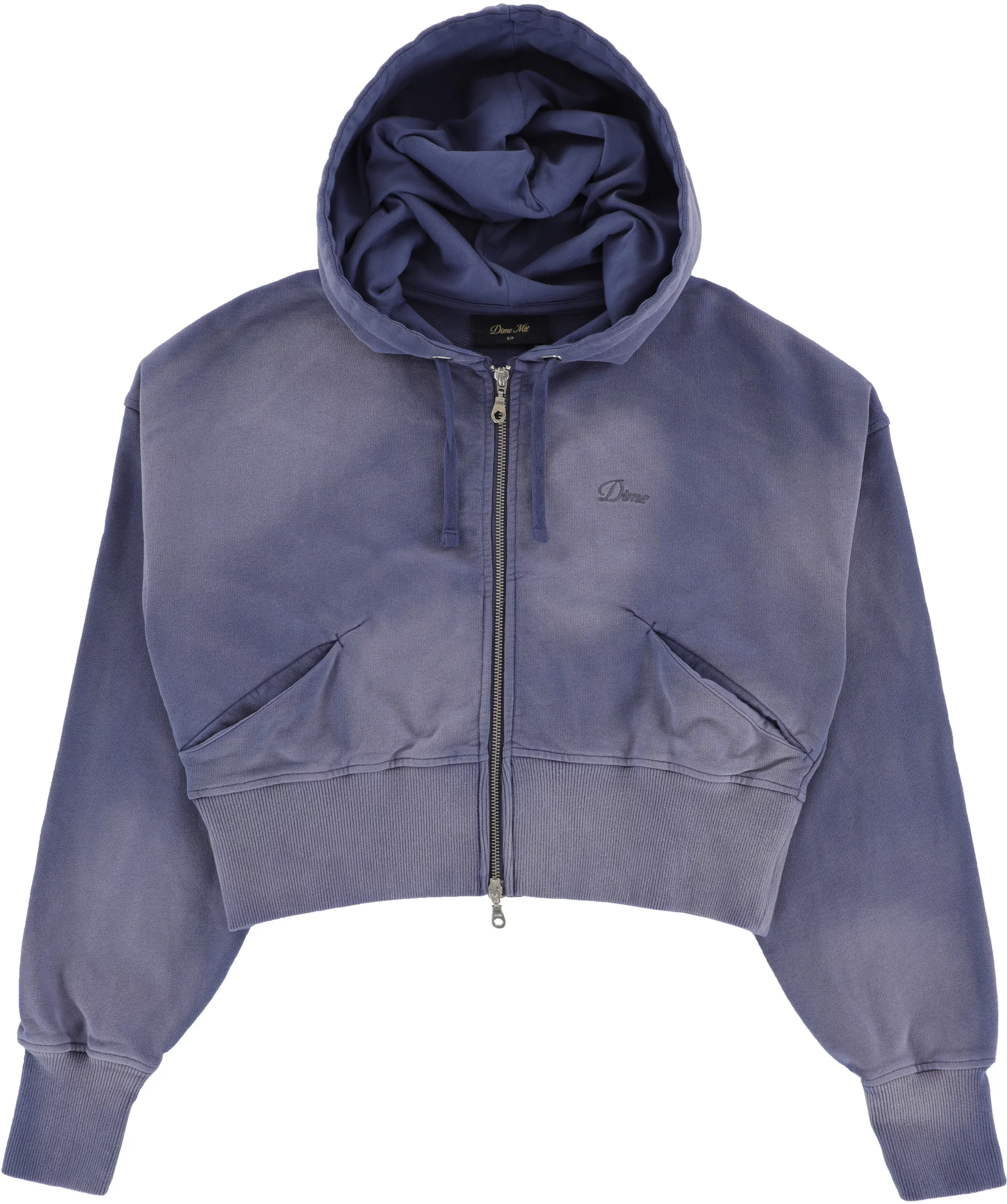 Dime Women's Cropped Zip Hoodie - lavender washed | Tactics