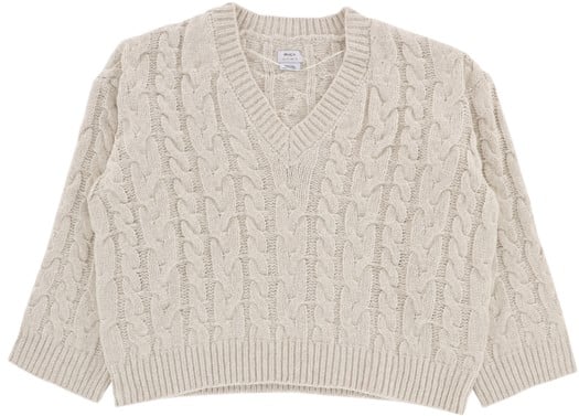 RVCA Women's Cable V Neck Sweater - star white - view large