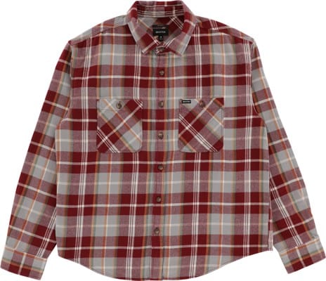 Brixton Vintage Wash Flannel Shirt - maroon red/beige/green - view large