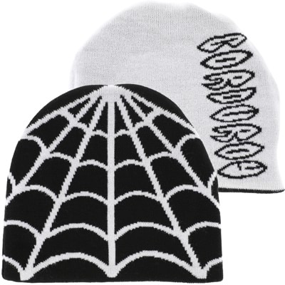 Corduroy Cobweb Reversible Skully Beanie - black - view large