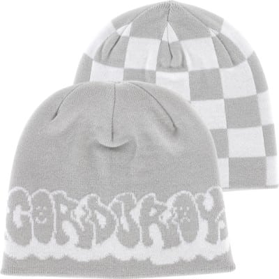 Corduroy Checkmate Reversible Skully Beanie - white - view large