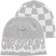 Corduroy Checkmate Reversible Skully Beanie - white
