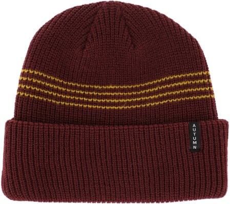 Autumn Mini Stripe Beanie - burgundy - view large