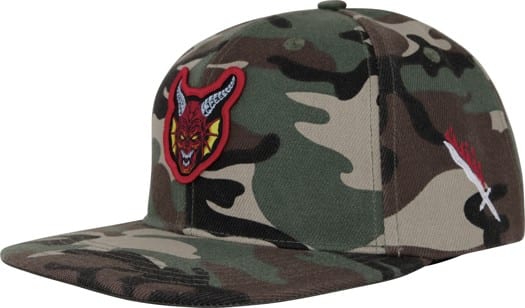 Santa Cruz Stranger Things Hellfire Club Snapback Hat - camo - view large