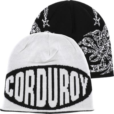 Corduroy No Regrets Reversible Skully Beanie - black - view large
