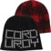 Corduroy Shadow Plaid Reversible Skully Beanie - red