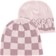Corduroy Checkmate Reversible Skully Beanie - pink