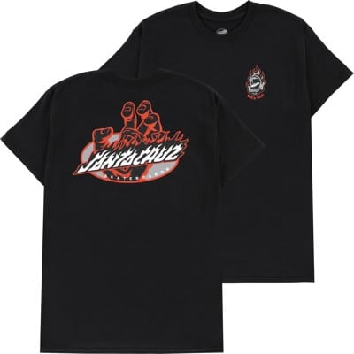 Santa Cruz Screaming Fire Oval T-Shirt - black - view large