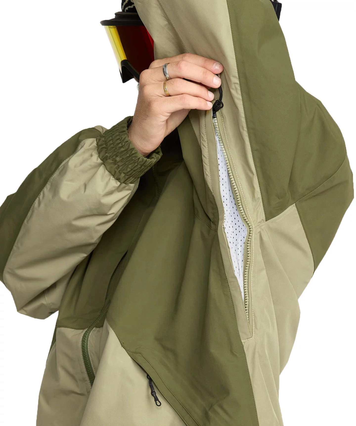 VOLCOM ボルコム GORE-TEX ￼jacket カーキ S Volcom x Dustbox Feel Too Good Gore-Tex Green Windbreaker Jacket