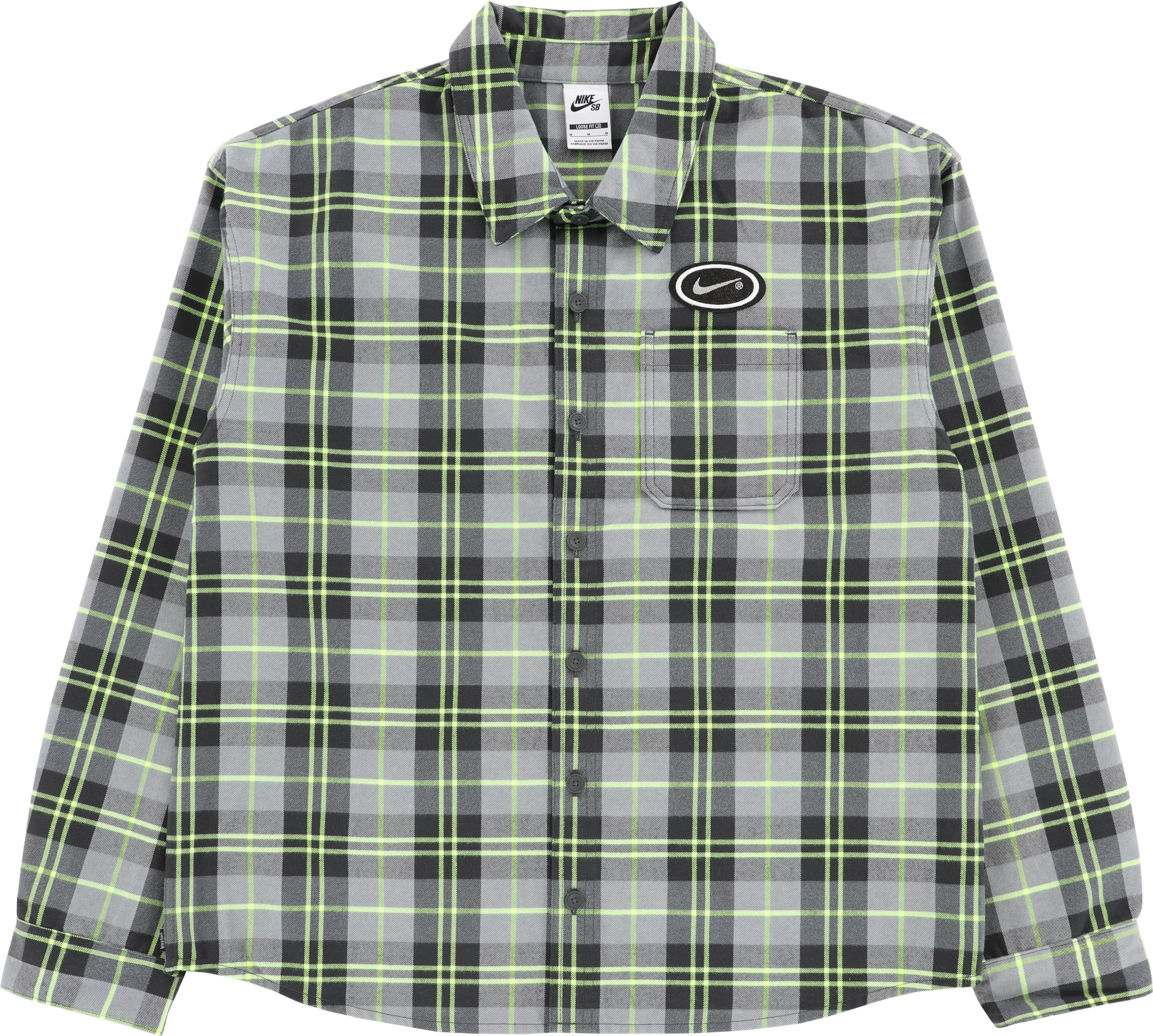 Nike SB Koston Flannel Shirt - dark smoke grey/volt | Tactics