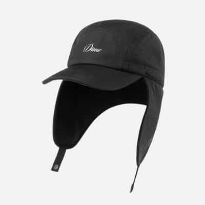 Dime Cursive Earflap Cap Hat - black - view large