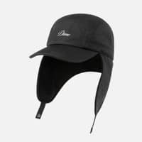 Dime Cursive Earflap Cap Hat - black