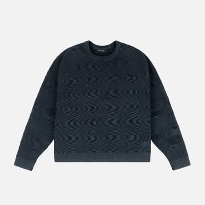 Dime Wave Knit Sweater - navy - view large