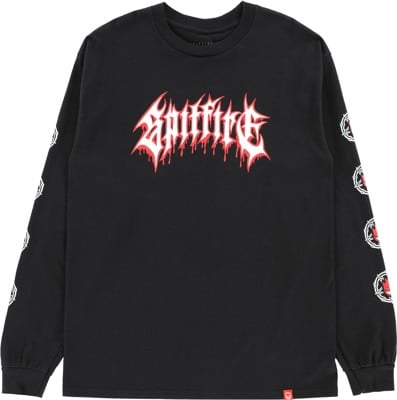 Spitfire Pentagram Drip Sleeve L/S T-Shirt - black/red-white - view large