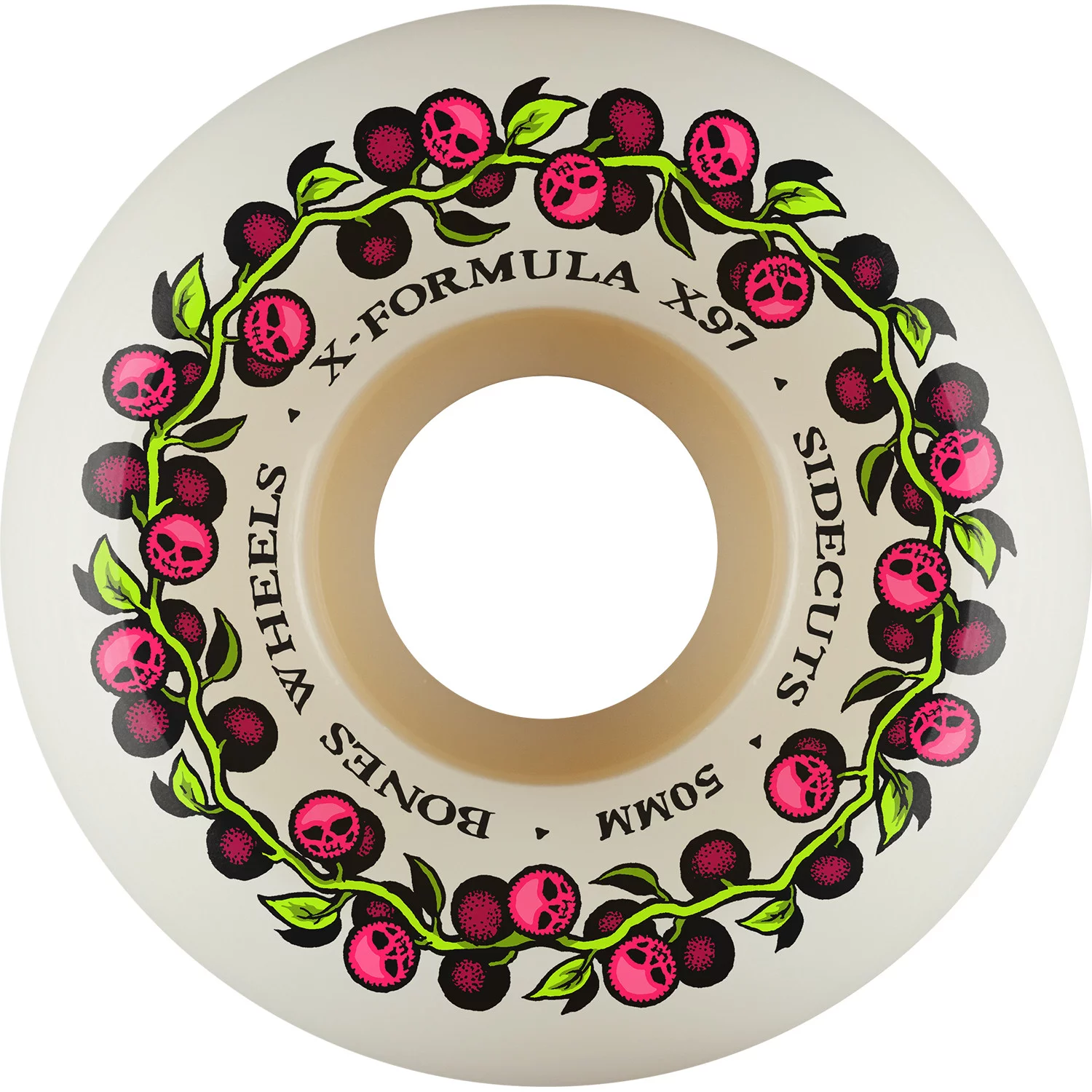 Bones X-Formula V5 Sidecut Skateboard Wheels - skull berries 50