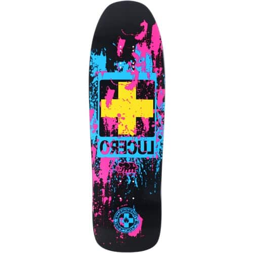 Black Label Lucero Splatter Cross 9.88 Skateboard Deck - black