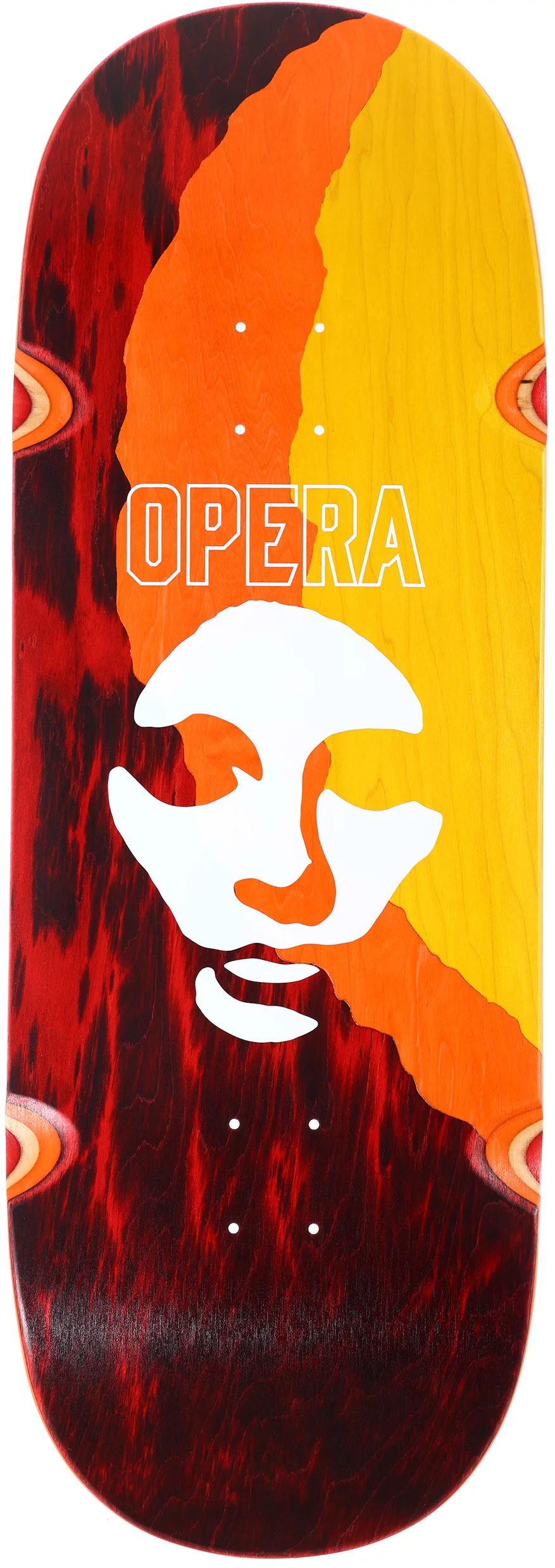 Opera Triple Torn Big Mask 11.0 Skateboard Deck - red/orange