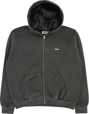 Obey Lowercase Pigment Zip Hoodie - pigment pirate black - view large