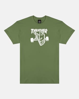 Thrasher Spitfire Thrash & Burn T-Shirt - military green - view large