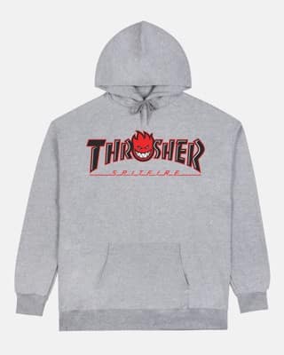 Thrasher Spitfire Big Head Outline Hoodie - ash grey - view large