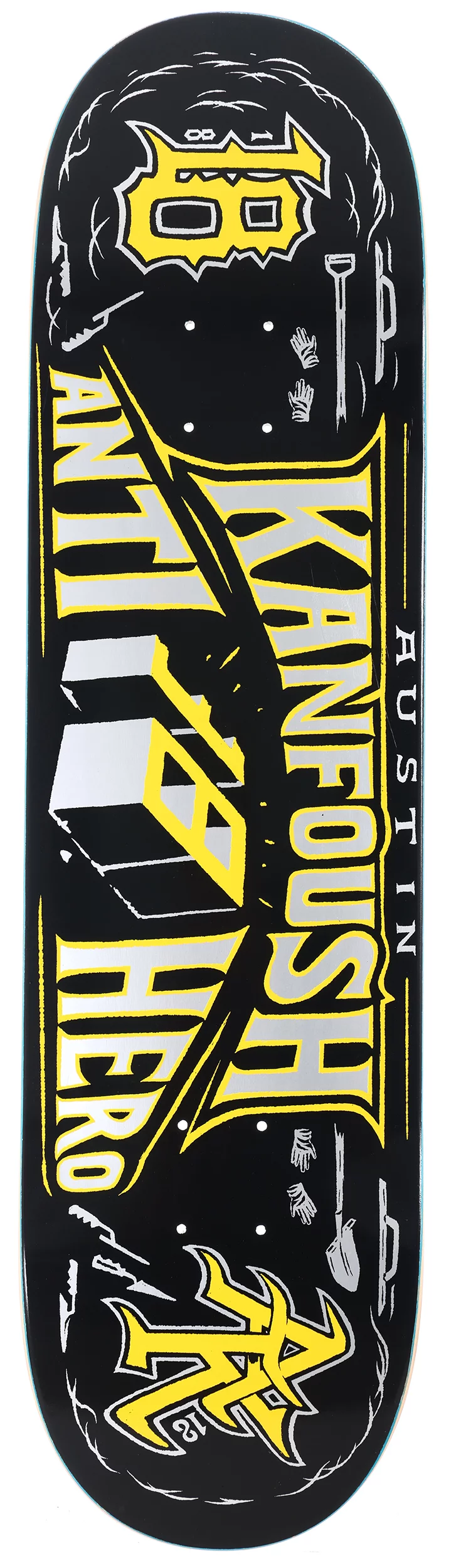 Anti-Hero Kanfoush Customs 8.25 Skateboard Deck - black | Tactics