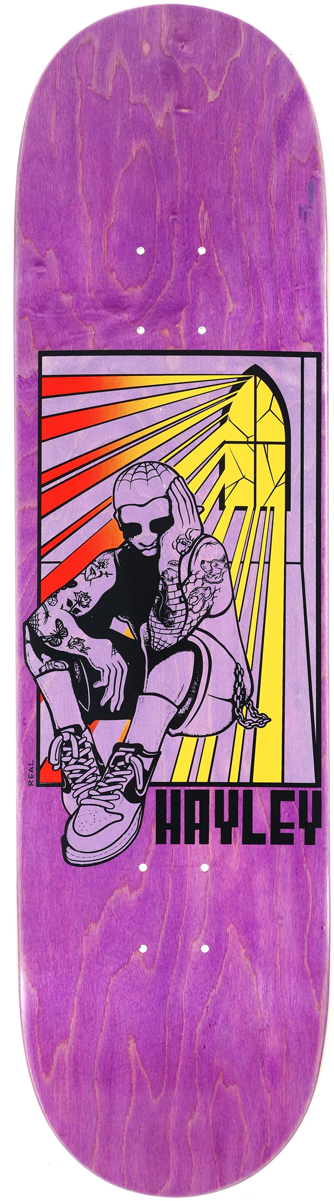 Real Hayley Wilson Stained 8.5 Skateboard Deck - purple | Tactics