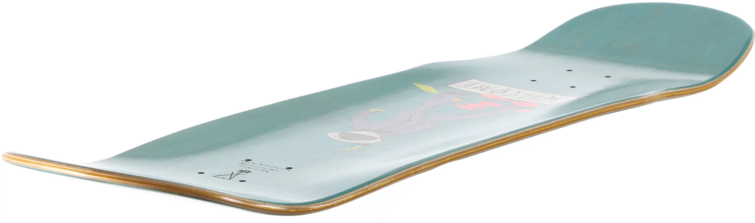 Welcome Juggler 8.8 Effigy Shape Skateboard Deck - teal/prism foil